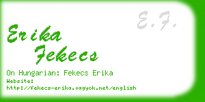 erika fekecs business card